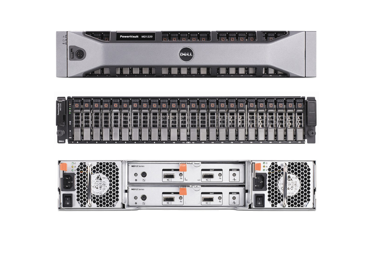 戴尔Dell PowerVault MD1220直连式存储（PERC H810阵列卡/二十四个2.5盘位/最大储存48TB） 产品图