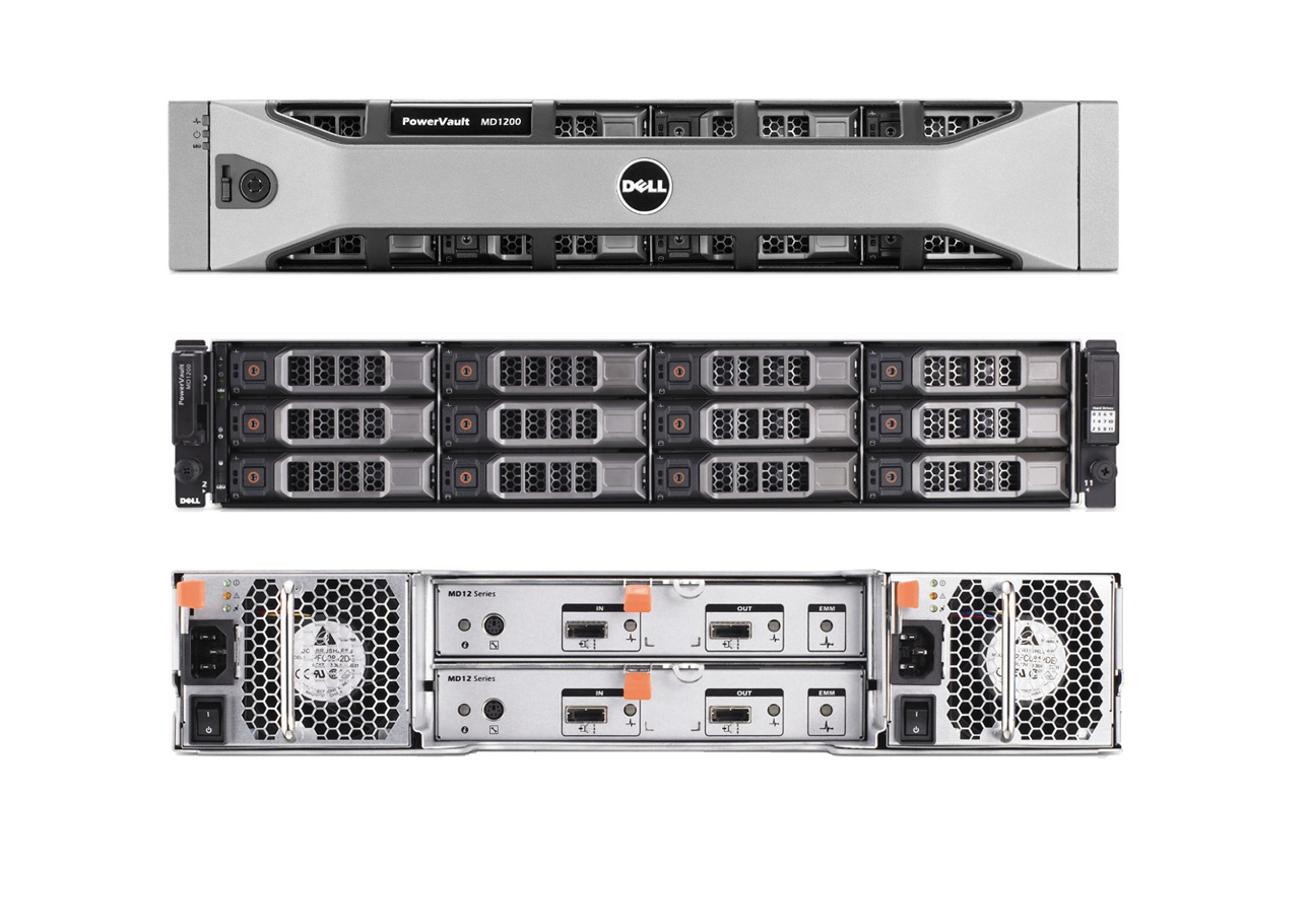 戴尔Dell PowerVault MD1200直连式存储（两个600W完全冗余电源/十二个3.5盘位/最大储存24TB） 产品图