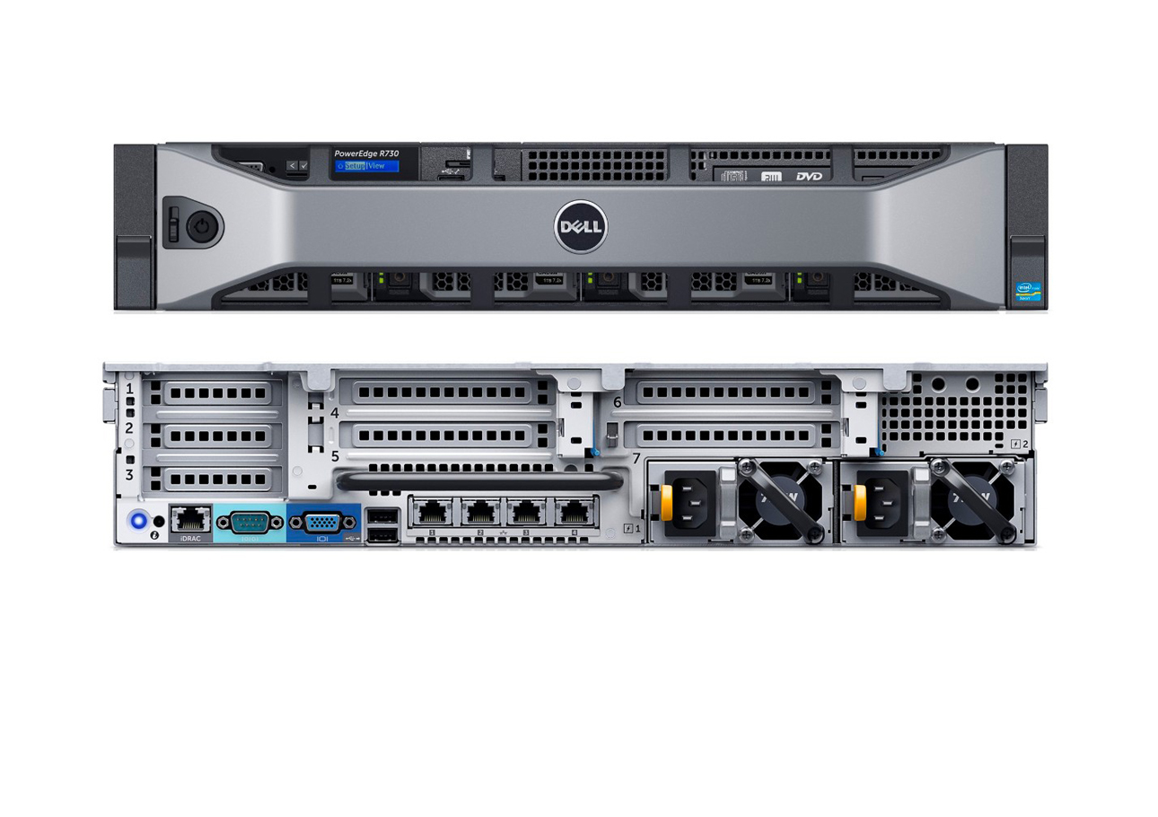 戴尔Dell PowerEdge R730机架式服务器（2颗英特尔®至强®E5-2630 v4处理器/64G RDIMM内存/4块1TB 7.2K RPM SAS 2.5英寸硬盘） 产品图