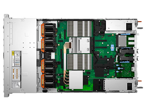 戴尔R6615 高性能单路AMD 机架式服务器（AMD EPYC 9475F 3.65GHz， 48C/96T丨128GB 6400Mt/s 内存丨4块*16TB 7.2K SATA 硬盘丨H365i 阵列卡丨冗余电源丨三年保修） 产品图
